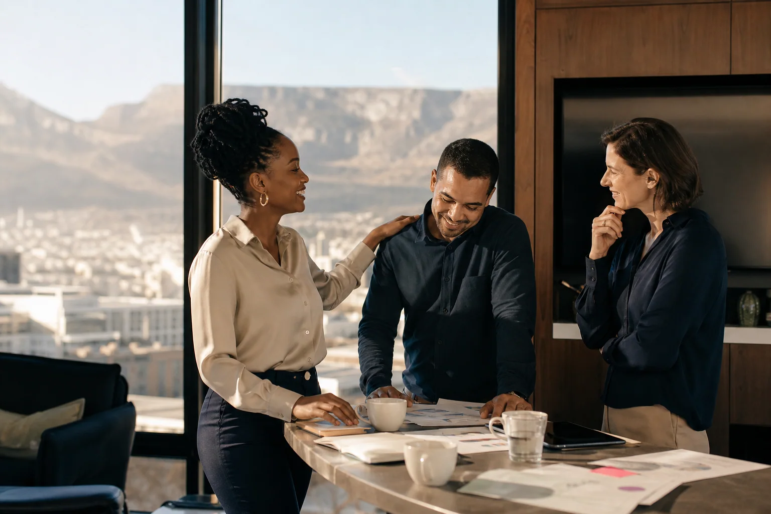 South African fintech professionals working together