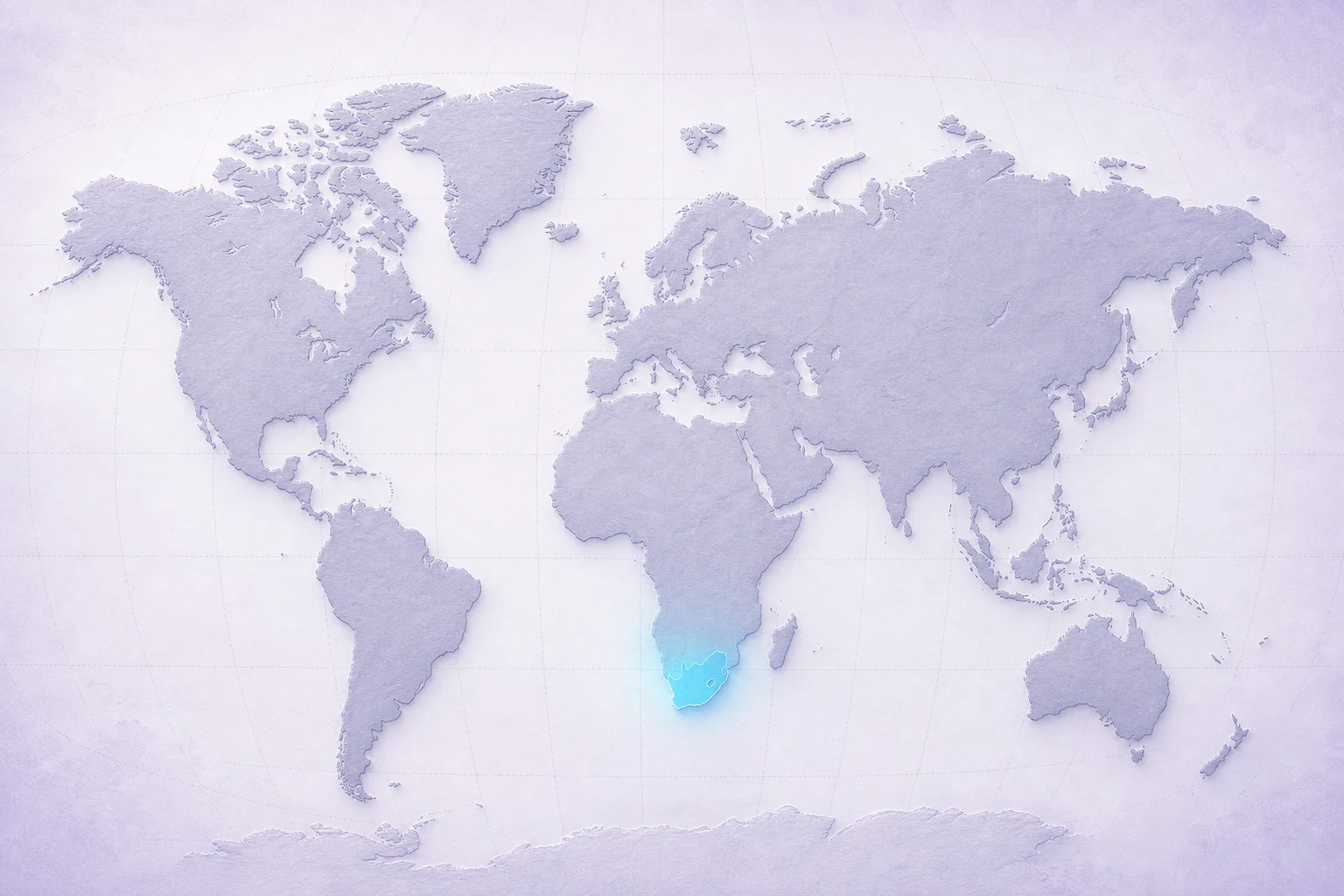 World map showing South Africa connected to international markets